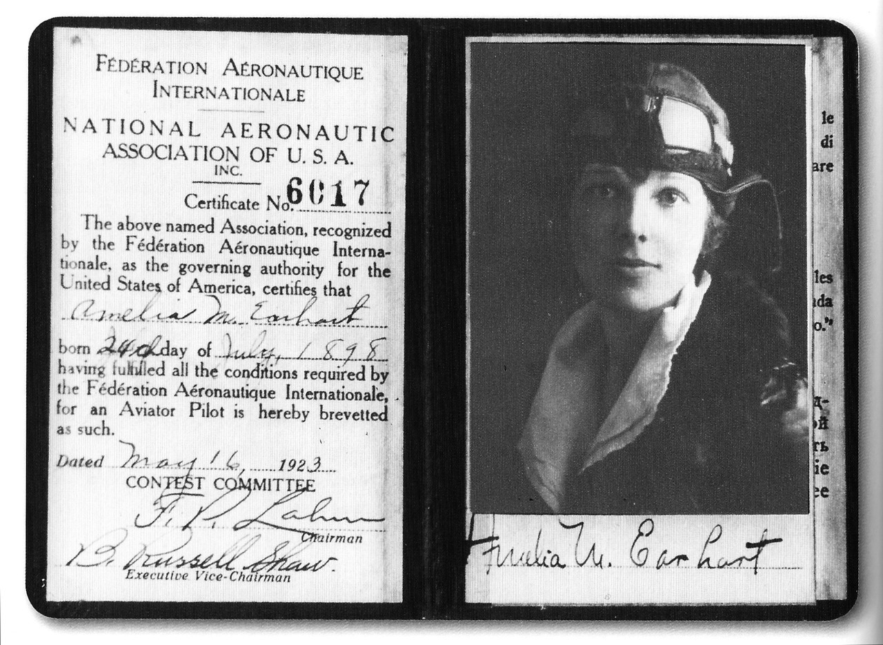 theredhairing: Amelia Earhart’s pilot license. - Oh Hell No!