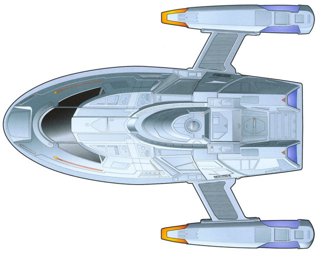 Starfleet ships — Sovereign-class captain’s yacht dorsal schematic