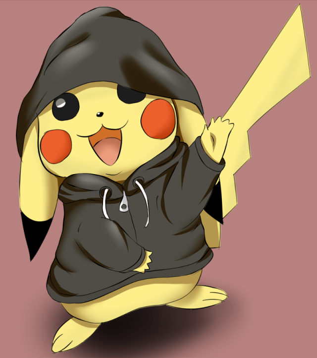 Love this super cute Pikachu in a hoodie... |+ STUFF