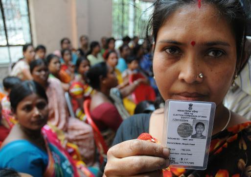 Mangala Prasad Shows Her Voter Id Card At A Camp Sex Workers Free