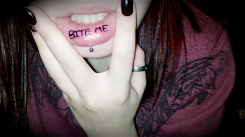 inner lip tattoo on Tumblr