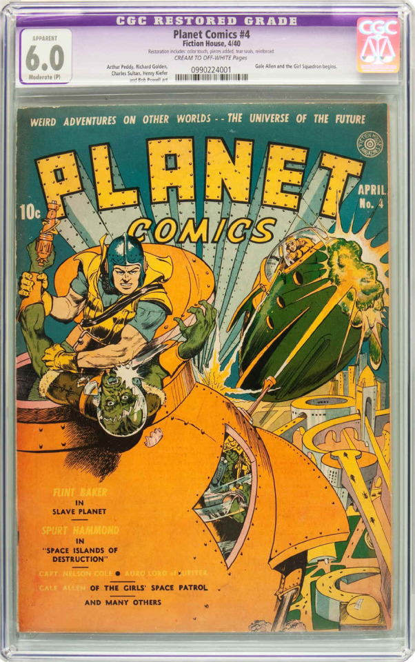 The Haunted Rocket © Rocket 13, Vintage Comic - Planet Comics #04 (CGC)