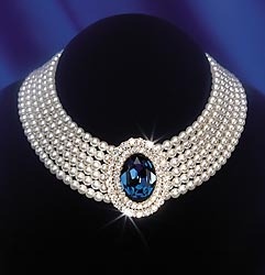 sapphire diana choker pearl princess royal jewelry jewels necklace strand seven bijoux lush center wear centre pearls silver lady jewelery