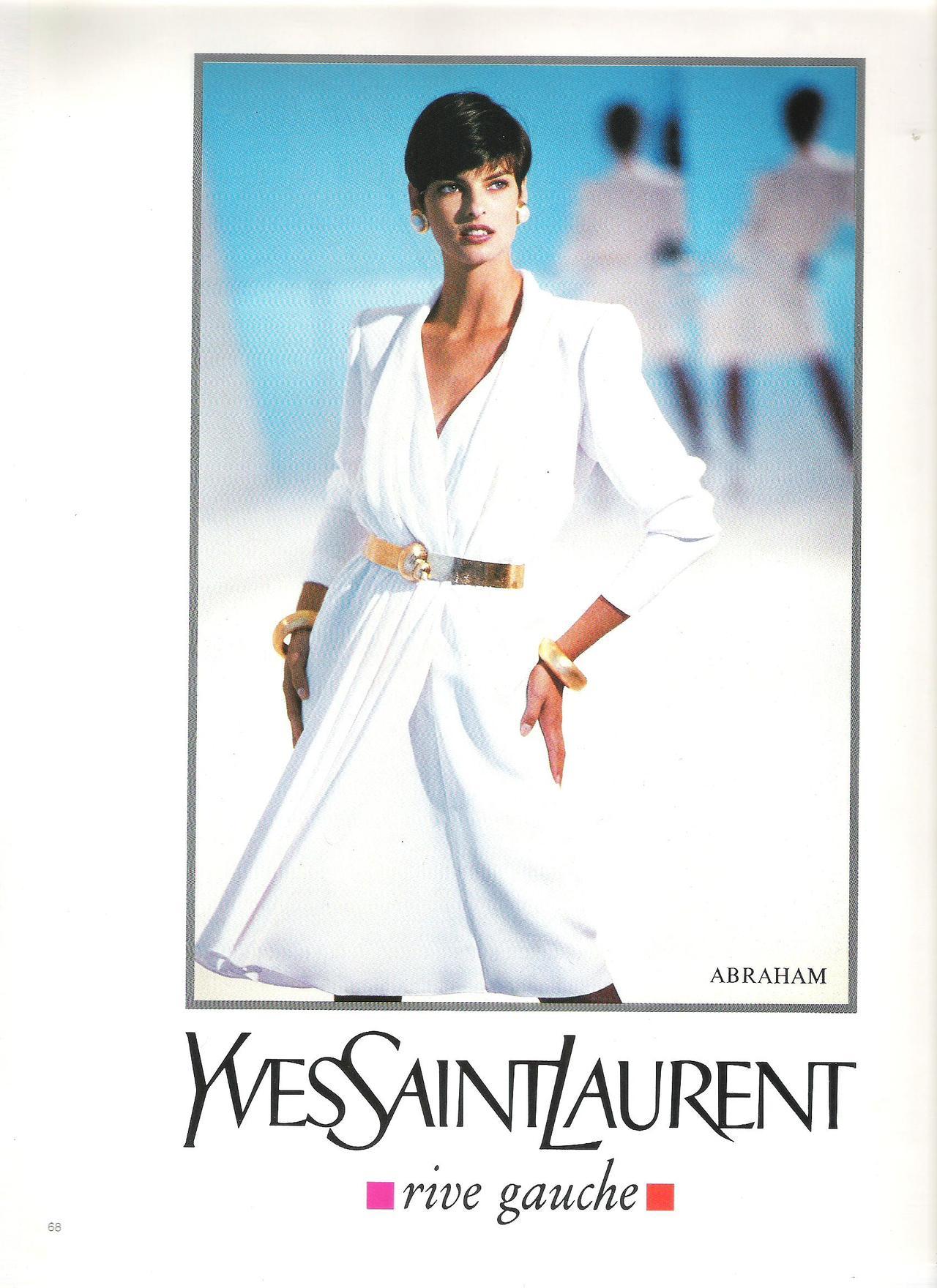 The Gloss Menagerie ca. 80s,90s, lalinda-evangelista: YSL ad 1989