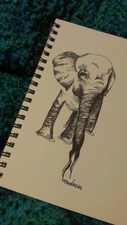elephant drawing on Tumblr