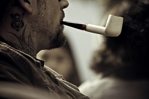photography tattoo ink neck smoking pipe