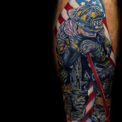 Cecil Porter Studios, 911 Fireman Tribute tattoo