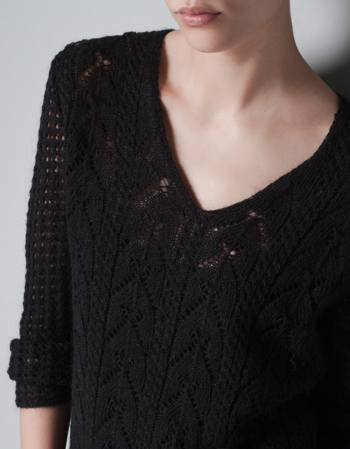 Zara knitwear black sweater black knit knitted sweater
