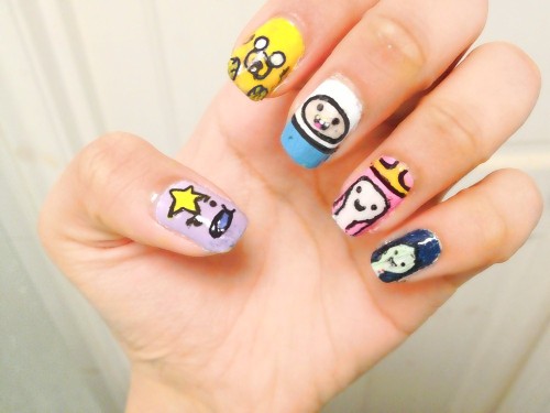 4. "Adventure Time" Inspired Nail Designs - wide 6