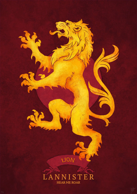 Great Houses Of Westeros Game Of Thrones Fan Art Game Of