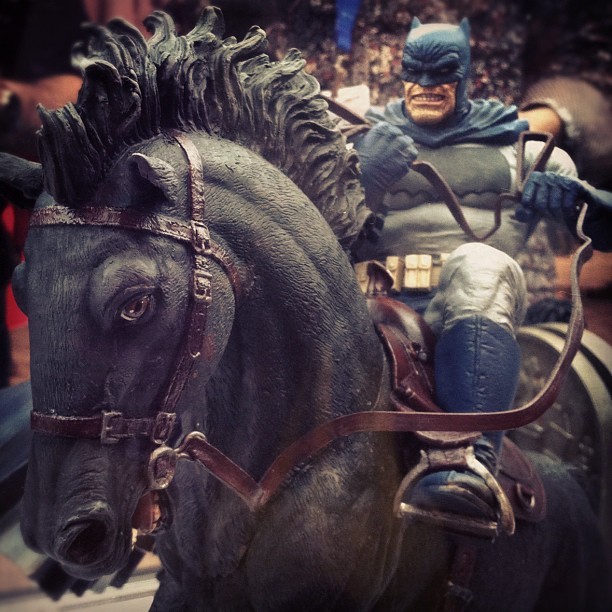 batman riding horse statue