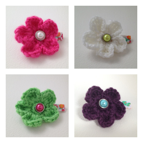 Crochet Hair Clip $3 (please specify color when ordering)