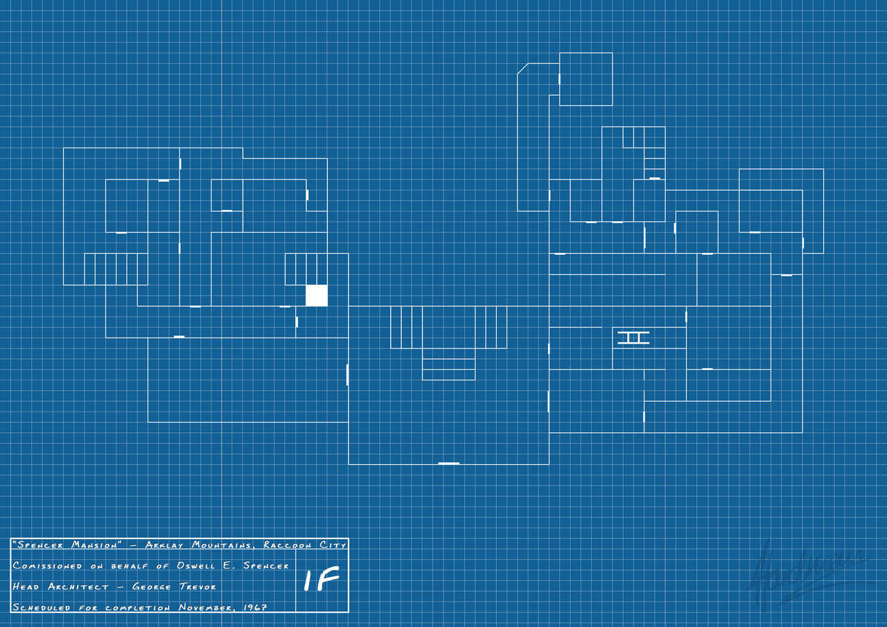 ...All The Other Stuff, Spencer Mansion Blueprint (1F) - Resident Evil