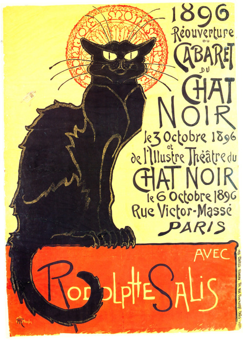 outthefrontwindow:Theophile Steinlen, Cabaret du chat noir...