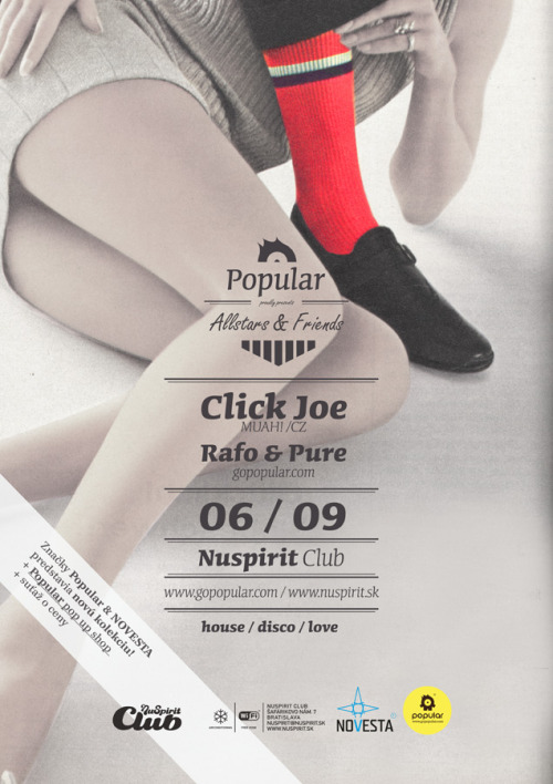 Poster for our Popular allstars&friends party with special...
