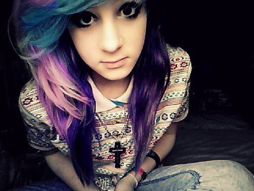 blue pink purple hair tumblr