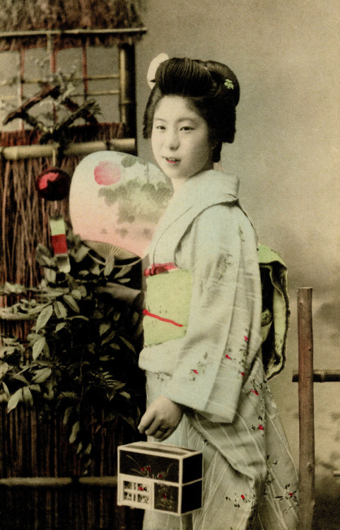 A Young Geisha with a Firefly Cage 1900
“Hotaru (fireflies) can be spotted throughout the Japanese countryside in summer, mainly in the month of June. These small glowing insects, which live along clear streams and rivulets, are generally unafraid of...