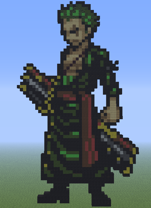 Zazusha Zoro From One Piece Minecraft Pixel Art