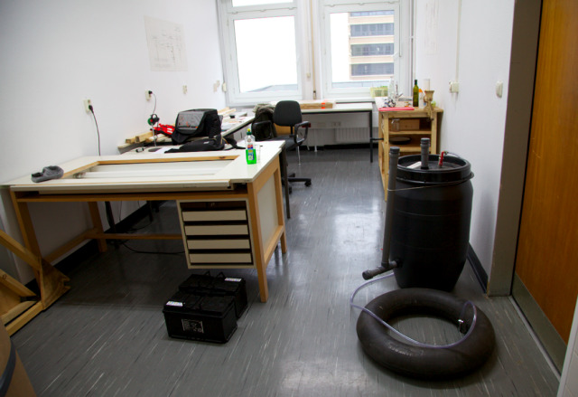 In Berlin is 4 degrees C outside at the moment and it is going to get much colder soon. A biogas digester cannot work under 15 degrees C. So I moved mine indoors, at my office at the University of the...