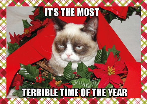 tastefullyoffensive:Grumpy Cat’s Holiday Card