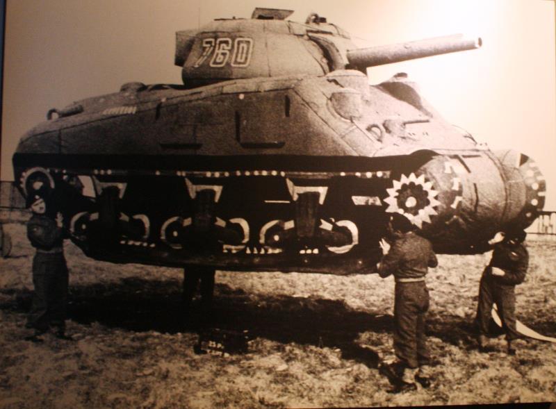 WWII in Photographs, DDay Inflatable Decoys of Sherman tanks. There...
