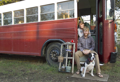 More pics of the school bus conversion by Mike and Natalie Young