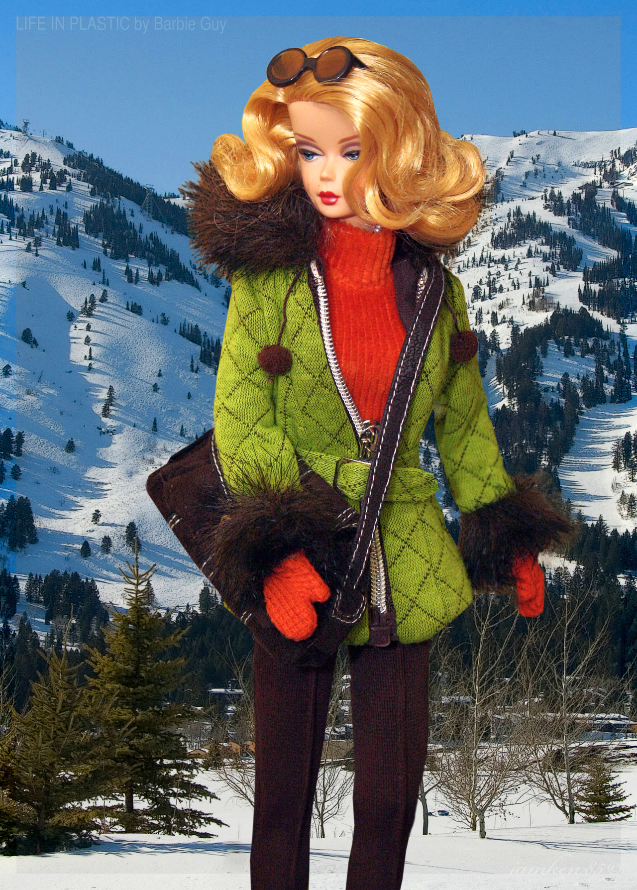 skiing barbie