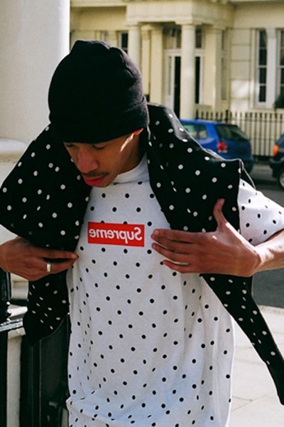 supreme cdg polka dot tee