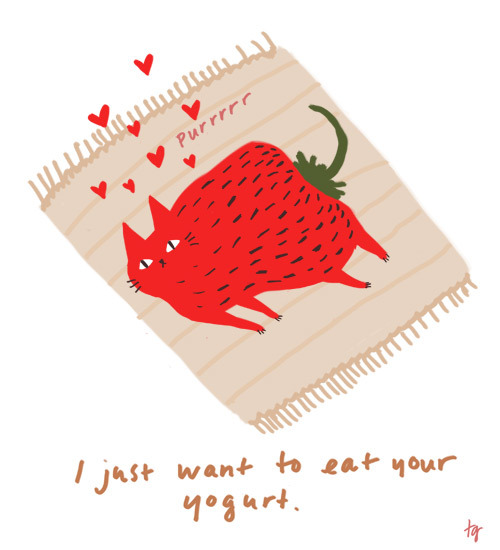 catscanbeanything:Strawberry Cat by Taryn