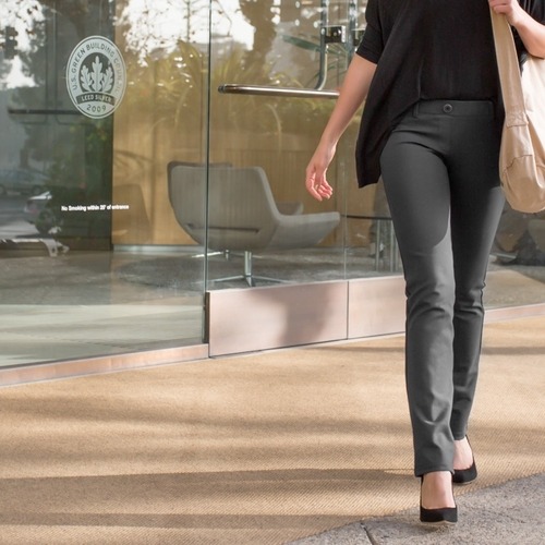Gray Dress Pant Yoga Pants - Betabrand | Curvy Girl Works Out