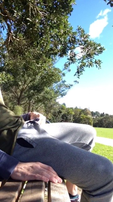 Asian blonde outdoor wanking