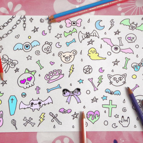 Lasoffittadiste Pastel Goth Kawaii Disegno Da Colorare