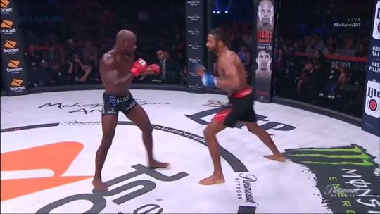 mma21plus:  mandel nallo catches carrington banks with a brutal standing knee to finish the fight in round 2 at bellator 207.