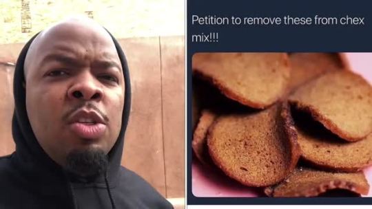 spaceshipsandpurpledrank: Remove these from Chex   Hold on now, I fw Kev and all, but these not the best part of chex mix. Everybody know the airy waffle looking things the best part of Chex mix