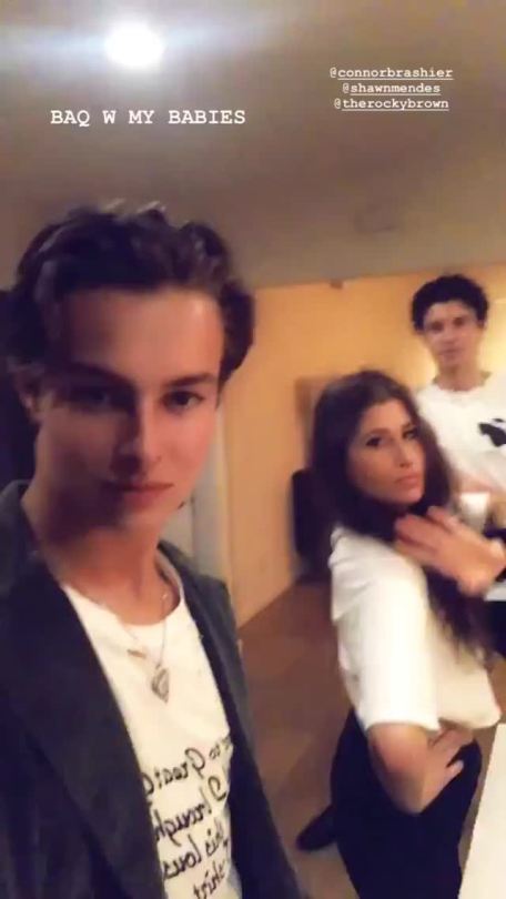 Shawn was hanging out with his team (Sylvie, Connor and Rachel) (maybe others) tonight!